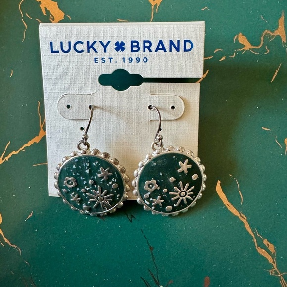 Brand new Lucky Brand Flower Green Round Earrings - Picture 2 of 2